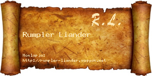 Rumpler Liander névjegykártya